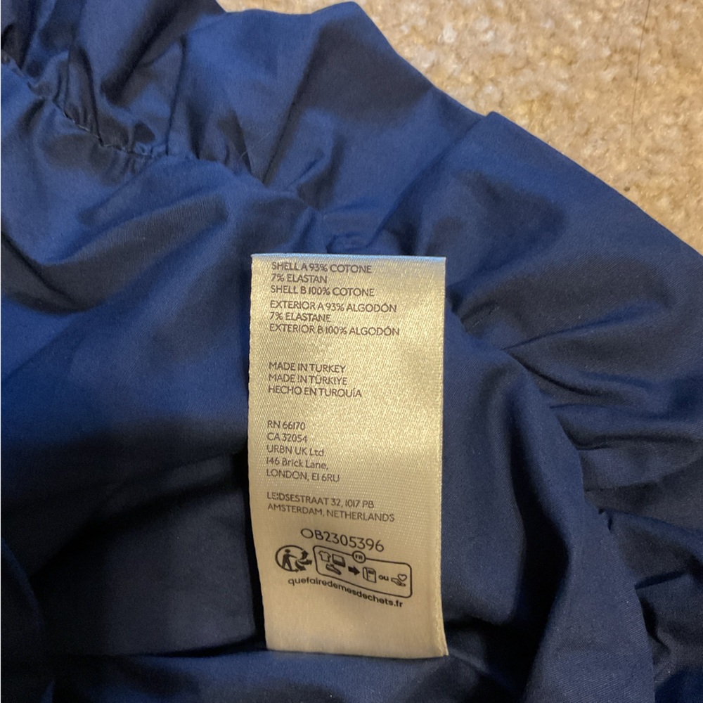 Maeve Anthropologie Bubble Peplum Navy Ink Stretch Tank Top Sleeveless XS NWT - Picture 10 of 13